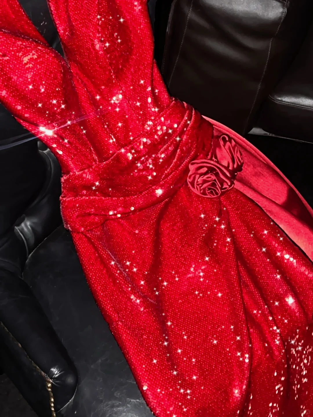 Rotes glänzendes elegantes sexy langes Ballkleid Abendkleid Partykleid nv4684
