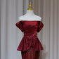 NiceVestidos - Burgunderrotes, elegantes, funkelndes, langes Ballkleid, formelles Kleid NV5990