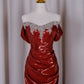 NiceVestidos – Burgunderrotes, paillettenbesetztes, langes formelles Ballkleid NV5993