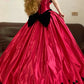 Rosa Satin Floral Vintage Elegante Lange Prinzessin Ballkleid nv5014