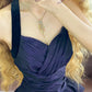 Dunkelviolettes Vintage-Kurzes Satin-Heimkehrkleid, Geburtstagspartykleid, NV4997