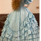 Robe de bal longue en satin bleu vintage élégante nv5025
