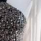 NiceVestidos - Wunderschönes, schwarzes, exquisites, kurzes, formelles Heimkehrkleid mit Perlenbesatz, Hoco-Kleid NV5486