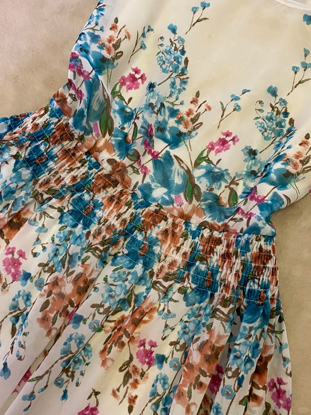 Robe de soirée courte en mousseline de soie, style cour française, motif floral, robe d'anniversaire, nv5161