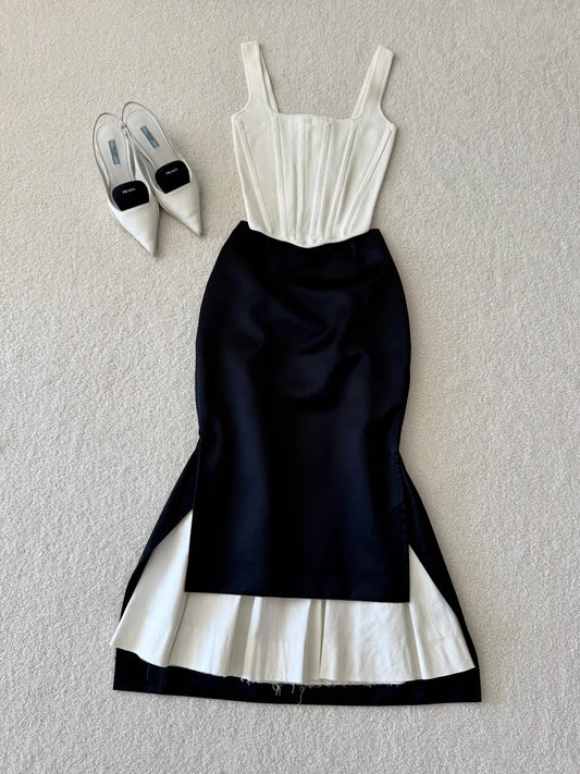 NiceVestidos - Modisches mittellanges Satin-Ballkleid nv5538