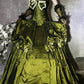 Green gorgeous exquisite beaded long satin ball gown evening dress party dress nv4375