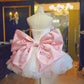 Robe de soirée courte en tulle à fleurs roses, jolie robe de bal, robe de bal, robe d'anniversaire, nv4787