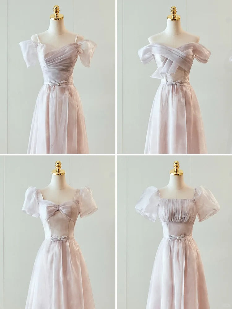Robe de demoiselle d'honneur longue en tulle, élégante et romantique, rose et violet, robe de bal, robe de soirée, robe de remise de diplôme, robe de bal nv4041