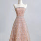 Rosa Gold Wunderschöne Luxus Lange Tüll Ballkleid Abendkleid Partykleid nv4947