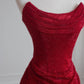 Robe de soirée longue rouge sirène moulante et brillante, élégante, nv4956