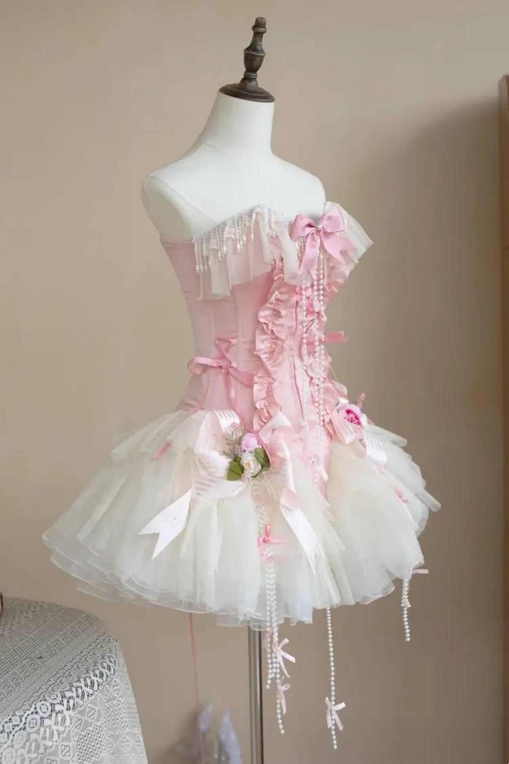 Kurzes, pinkes Retro-Geburtstagskleid NV6475