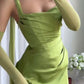 NiceVestidos - Robe de bal verte simple et élégante, nouée dans le dos, robe d'invitée de mariage tendance NV5847