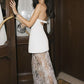 Robe de mariée longue en satin et dentelle blanche élégante, robe de soirée, robe de bal, nv4221