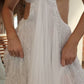 NiceVestidos - Robe de bal longue et scintillante en tulle blanc, robe de mariée NV5842
