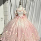 Pink/blue/Purple Sweet Bow Decoration Long Tulle Short Sleeve Ball Gown Evening Dress nv2983