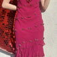 NiceVestidos – Rosa geblümtes, kurzes/mittellanges Homecoming-Kleid mit Rüschen, NV5717