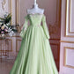 Robe de soirée longue en tulle vert, magnifique et exquise, ornée de perles, nv4169