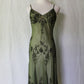 Green Vintage Fashion Spaghetti Straps Exquisite Beading V Neck Long Elegant Ball Gown Evening Dress Party Dress nv3552