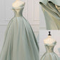 Robe de soirée longue élégante en tulle vert perlé nv2965