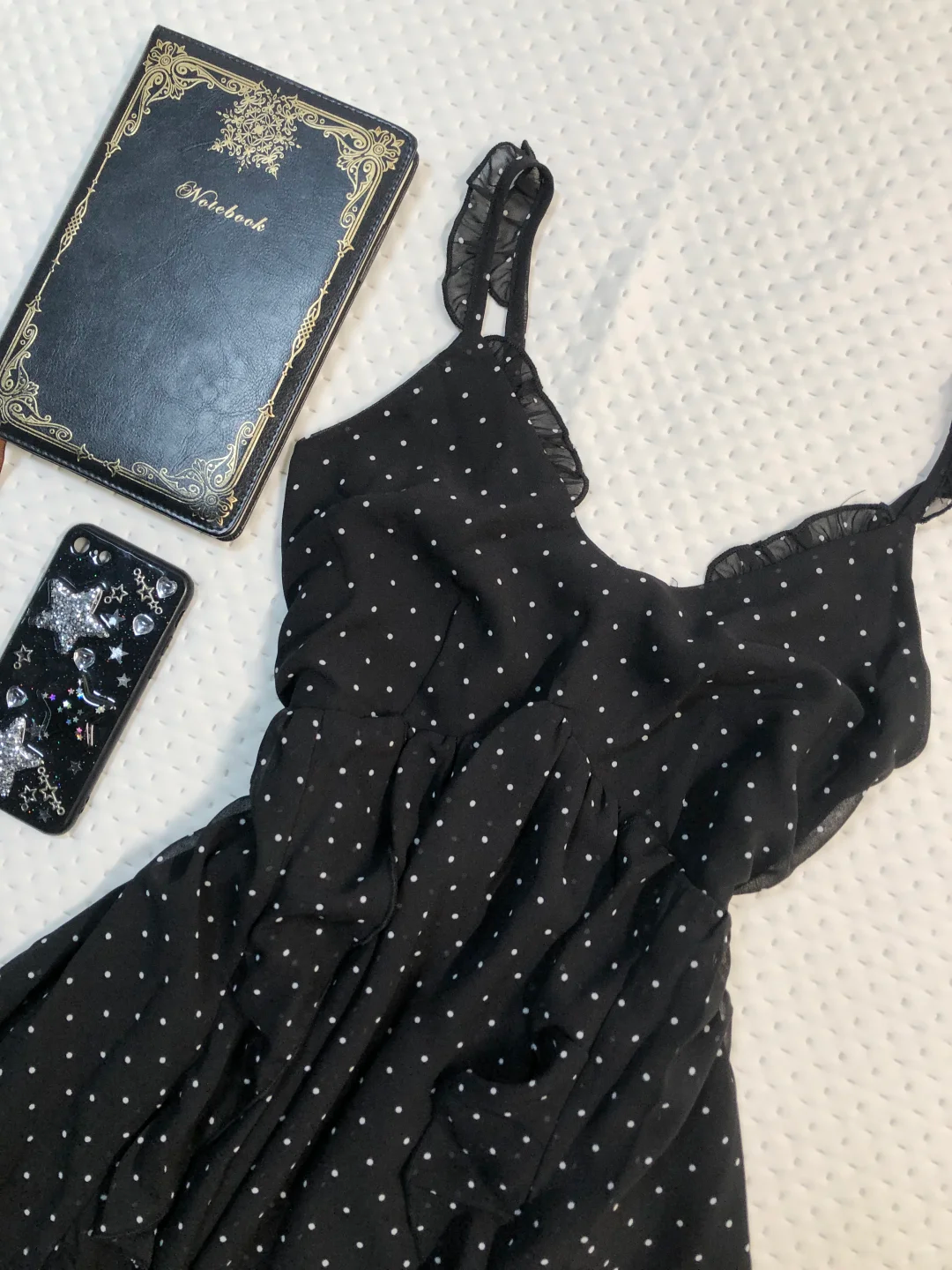 Black White Polka Dot Spaghetti Strap Short Homecoming Dress V Neck Ruffle Chiffon Vintage Cocktail Gown  NV6921