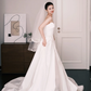Minimalist Satin Ball Gown Wedding Dress Strapless Bow Bridal Gown  NV7247