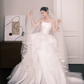 Strapless Tiered Ruffle Tulle Wedding Dress Bridal Gown  NV7269