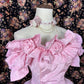 Rosa Blumen Perlen Prinzessin lange Satin Ballkleid Abendkleid Quinceanera Kleid nv4649