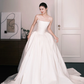 Strapless Satin Ball Gown Wedding Dress, Minimalist Bridal Gown  NV7347
