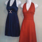 Robe de bal courte en satin bleu, simple et élégante, robe de soirée, robe de retour, nv3637