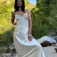 Robe de cocktail longue en satin ivoire à épaules dénudées et à fleurs, longueur au sol, robe de soirée nv4105