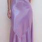 Purple Satin Vintage Slim V-neck Rhinestone Long Prom Dress Evening Dress Party Dress nv2333