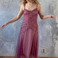 NiceVestidos - Robe de bal mi-longue perlée rose NV5692