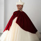 Red gorgeous exquisite floral tube top long ball gown evening dress nv3331