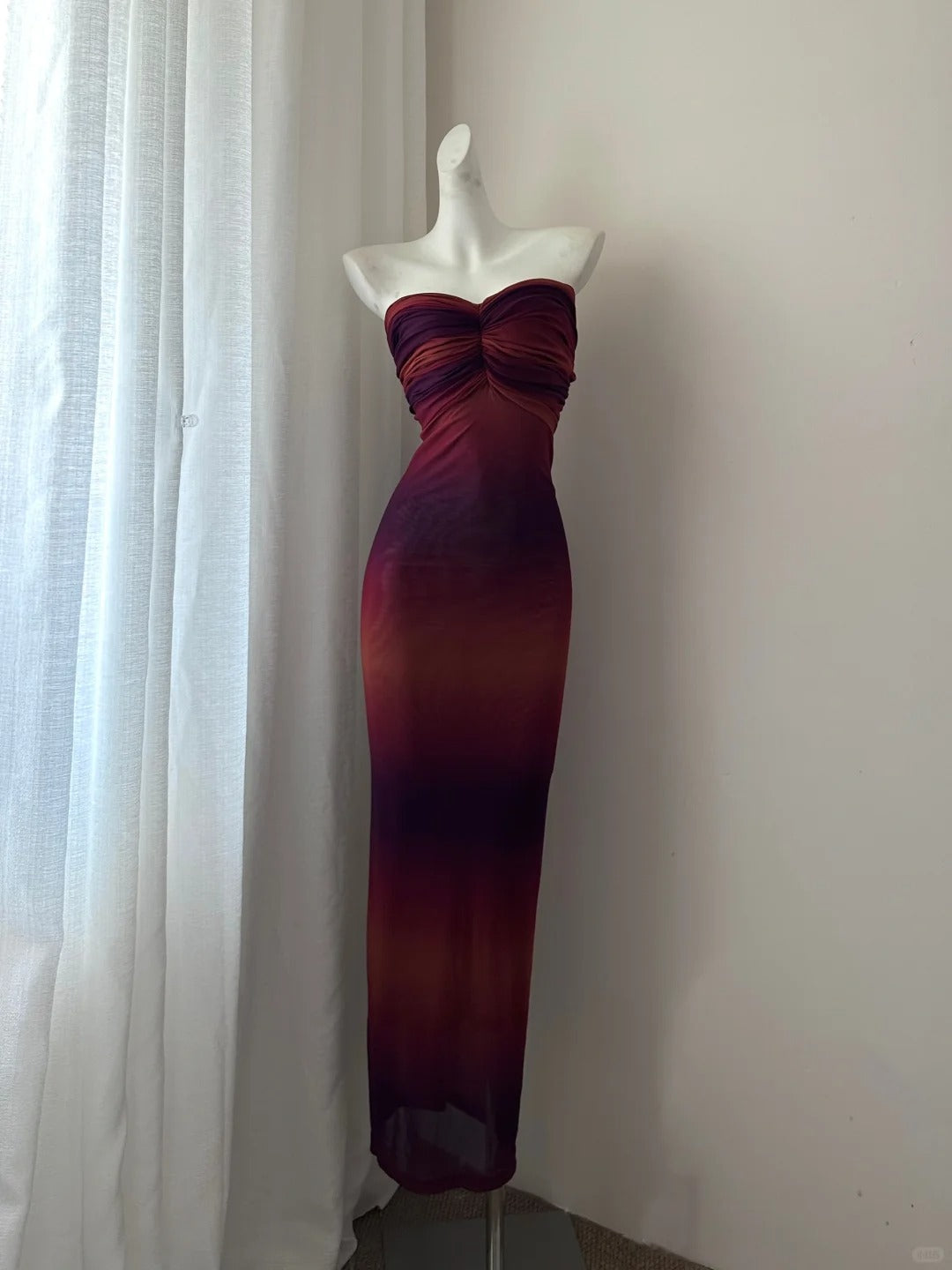 NiceVestidos-Herbstdämmerung, modisches, farbverlaufendes Tube-Top, langes Tüll-Ballkleid Nv5613