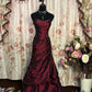 Robe de soirée longue en satin bordeaux, élégante, style rétro, pour adulte, tenue de cérémonie, d'anniversaire, nv4200