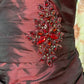 Robe de soirée longue en satin bordeaux, élégante, style rétro, pour adulte, tenue de cérémonie, d'anniversaire, nv4200