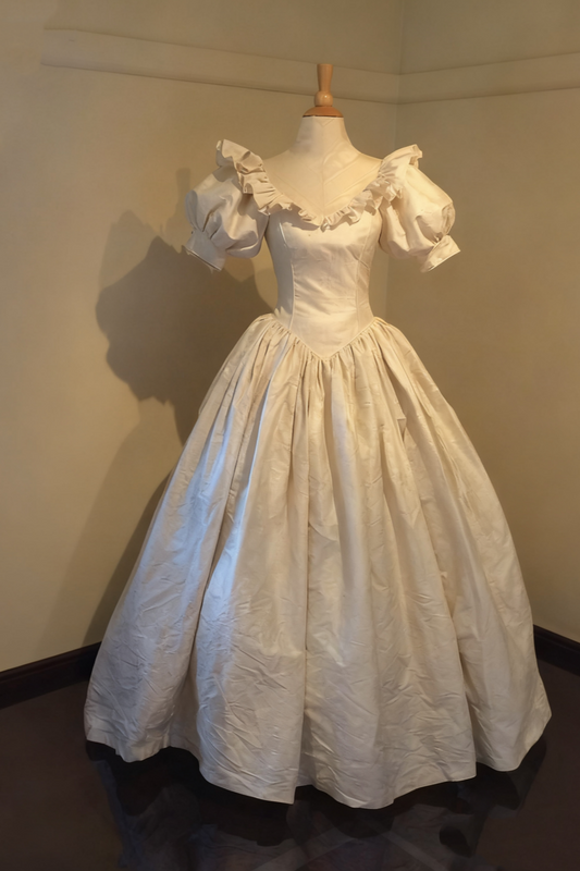 NiceVestidos – Weißes Prinzessin-Satin-Ballkleid, langes, schlichtes Brautkleid NV5827