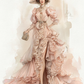 Dusty Pink Vintage Lace Ruffle Mermaid Prom Dress  NV7411
