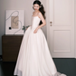 Strapless Satin Ball Gown Wedding Dress Corset Bodice Long Train Bridal Gown  NV7204