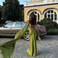 Grünes, modisches, elegantes, rückenfreies, langes, formelles Ballkleid, Abendkleid, Partykleid, NV3648