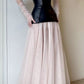 Pink off-shoulder tulle fashionable and elegant stitching unique shape long ball gown party dress evening dress nv2511