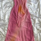 Robe de soirée longue en mousseline de soie, élégante, rose, dégradé, sans bretelles, nv4610