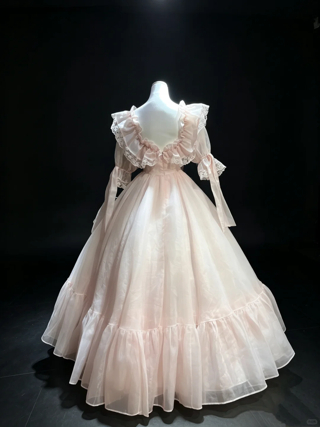 Light Pink Off Shoulder Ball Gown Lace Ruffle Puff Sleeve Big Bow Organza Lolita Formal Dress  NV6974