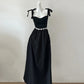 Robe de soirée longue en satin avec nœud noir et élégante robe de bal nv4180