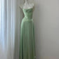 NiceVestidos - Grünes, stilvolles und schlichtes langes Ballkleid aus Satin Nv5611
