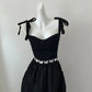 Robe de soirée longue en satin avec nœud noir et élégante robe de bal nv4180