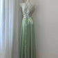 NiceVestidos - Grünes, stilvolles und schlichtes langes Ballkleid aus Satin Nv5611