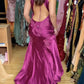 Purple V-neck embroidered backless fashionable long ball gown evening dress nv2982