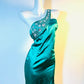 Grüne Perlen One-Shoulder-Mode exquisite kurze Satin Homecoming Kleid Geburtstag Party Kleid nv5308