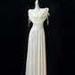 NiceVestidos - Weißes schlichtes, modisches, langes Satin-Ballkleid Nv5618